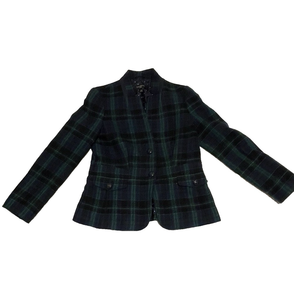 Talbots Blazer Womens 4p ‎ Plaid Wool Lined Preppy Classic Clean Girl Academia